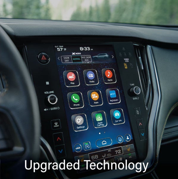 An 8-inch available touchscreen with the words “Ugraded Technology“. | John Kennedy Subaru in Plymouth Meeting PA
