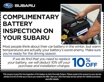 Complimentary Battery Inspection on Your Subaru