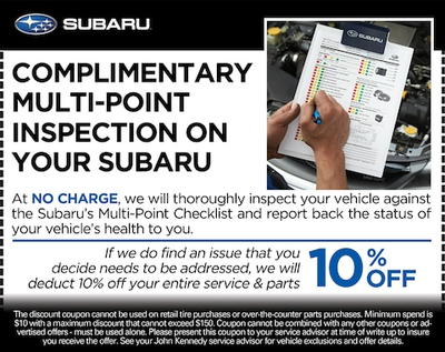 Complimentary Multi-Point Inspection on Your Subaru